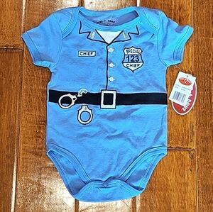 Baby Blue Police Chief Onesie 6-9 Months NWT